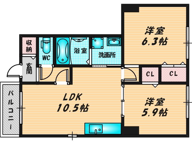 新婚さんにピッタリ。使いやすいゆったりとした間取り。