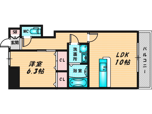バス・トイレがセパレート、収納がある住みやすい間取りです。