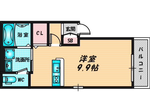 ゆったりくつろげる単身さん向けの間取り。