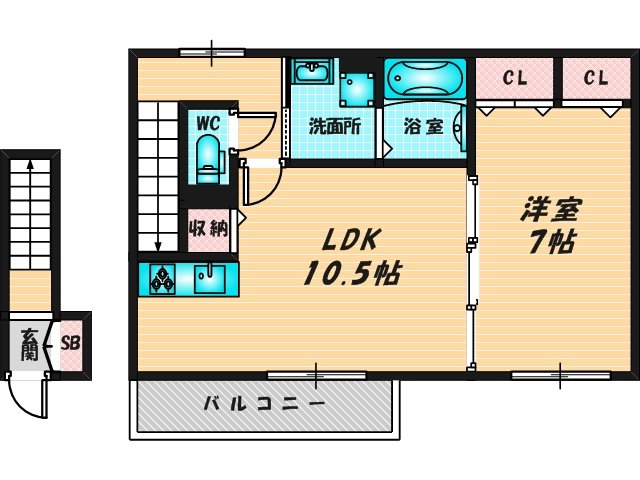 ゆったりくつろげる単身さん向けの間取り。