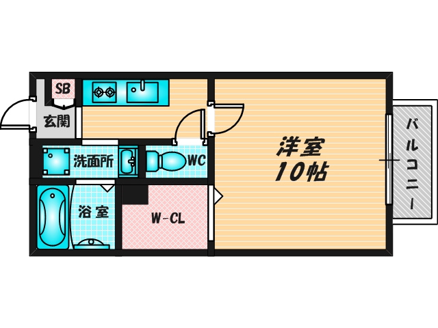 バス・トイレがセパレート、収納がある住みやすい間取りです。