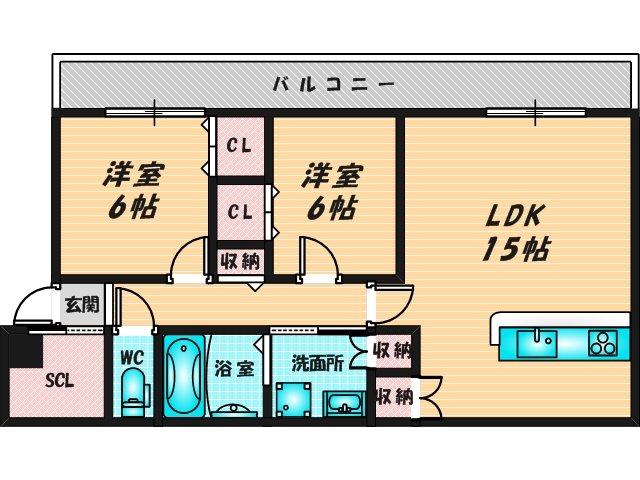 新婚さんにピッタリ。使いやすいゆったりとした間取り。 