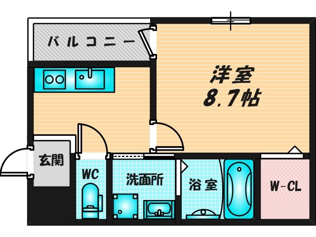 ゆったりくつろげる単身さん向けの間取り。 