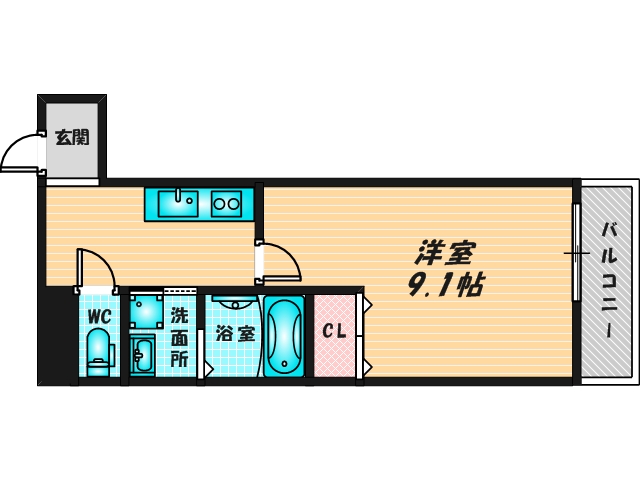 ゆったりくつろげる単身さん向けの間取り。 