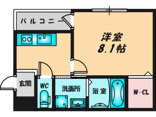 ゆったりくつろげる単身さん向けの間取り。 