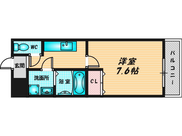 バス・トイレがセパレート、収納がある住みやすい間取りです。 
