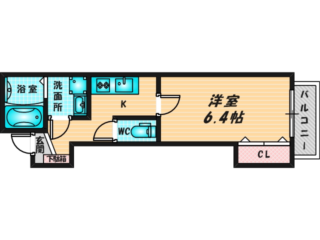 バス・トイレがセパレート、収納がある住みやすい間取りです。 
