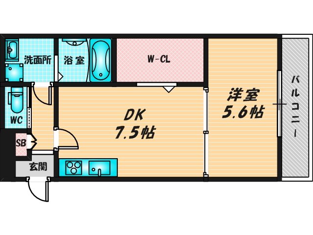 ゆったりくつろげる単身さん向けの間取り。 