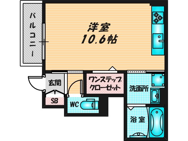 ゆったりくつろげる単身さん向けの間取り。 