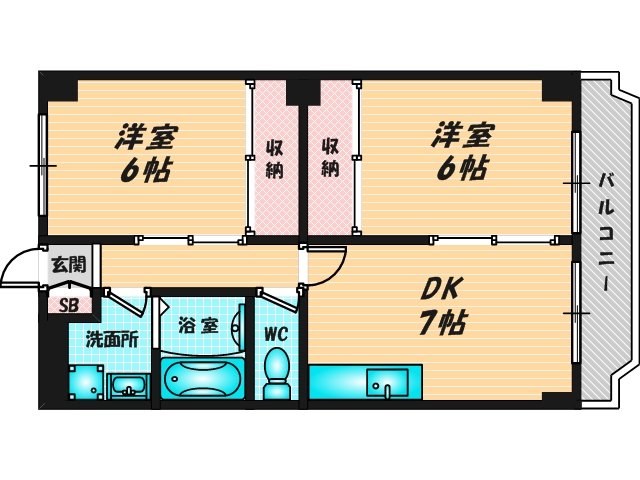 新婚さんにピッタリ。使いやすいゆったりとした間取り。