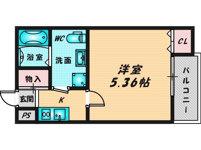 バス・トイレがセパレート、収納がある住みやすい間取りです。