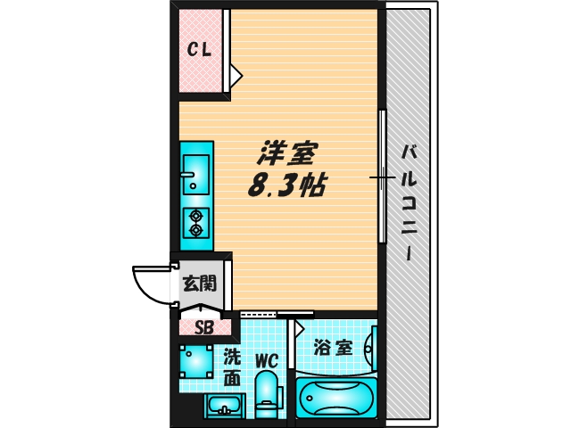 ゆったりくつろげる単身さん向けの間取り。 