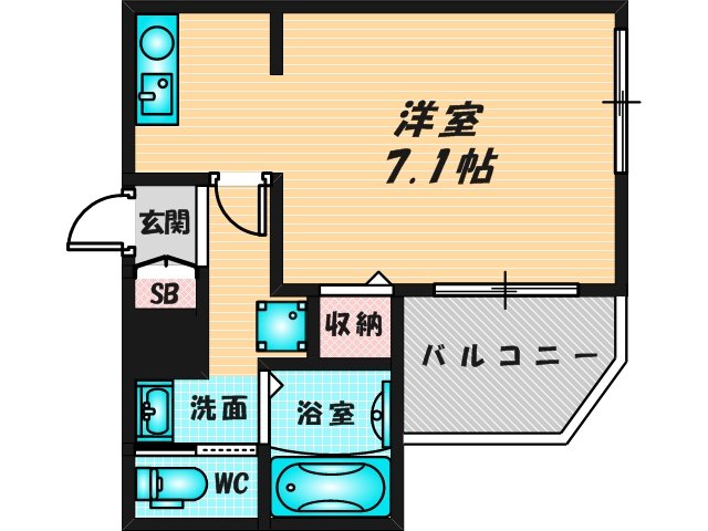 ゆったりくつろげる単身さん向けの間取り。