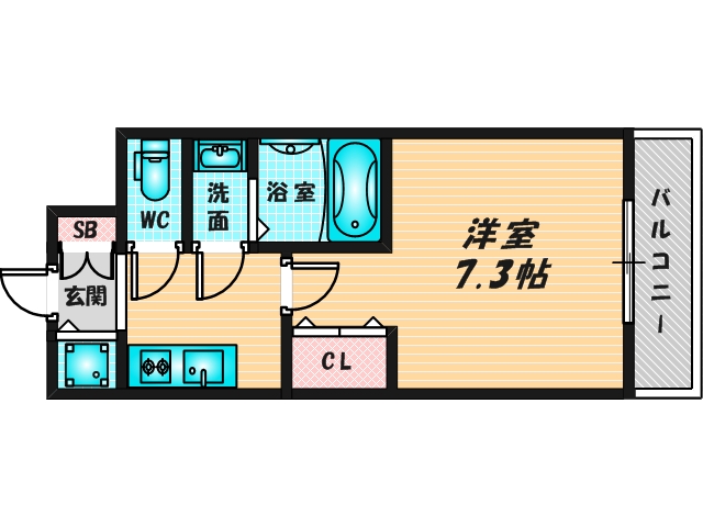 ゆったりくつろげる単身さん向けの間取り。 