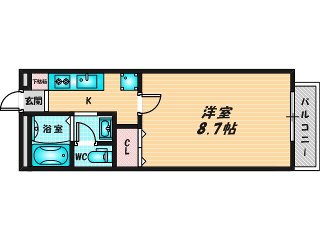 バス・トイレがセパレート、収納がある住みやすい間取りです。 