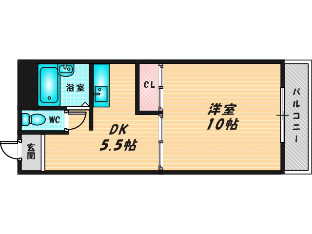 ゆったりくつろげる単身さん向けの間取り。 