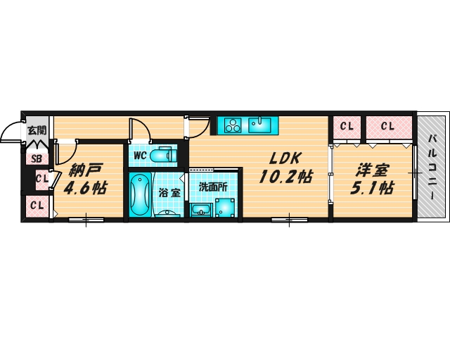 新婚さんにピッタリ。使いやすいゆったりとした間取り。 