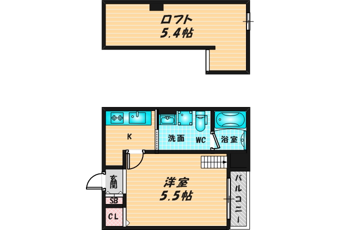 初めての1人暮らしにピッタリのコンパクトな間取です。 