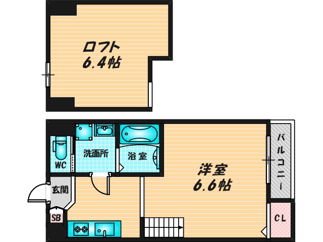 ゆったりくつろげる単身さん向けの間取り。