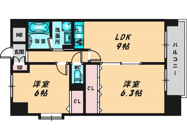 新婚さんにピッタリ。使いやすいゆったりとした間取り。 