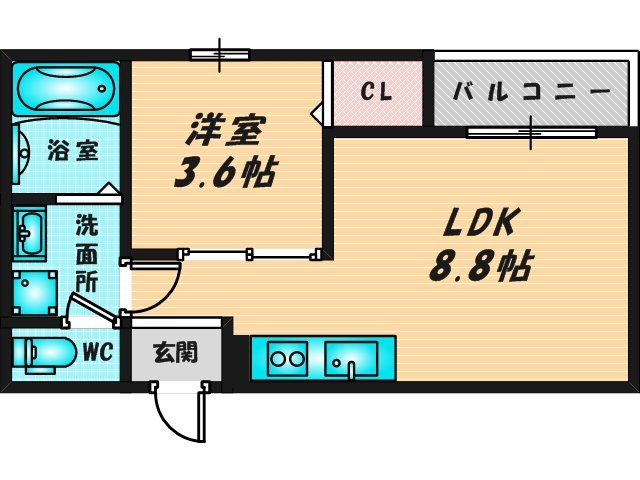 ゆったりくつろげる単身さん向けの間取り。 