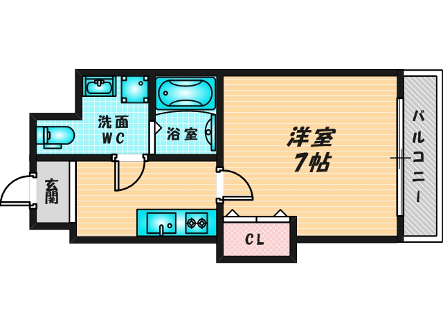 ゆったりくつろげる単身さん向けの間取り。