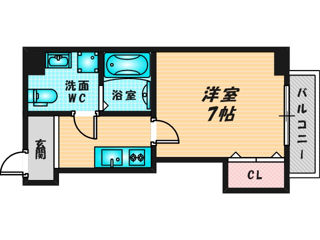 ゆったりくつろげる単身さん向けの間取り。