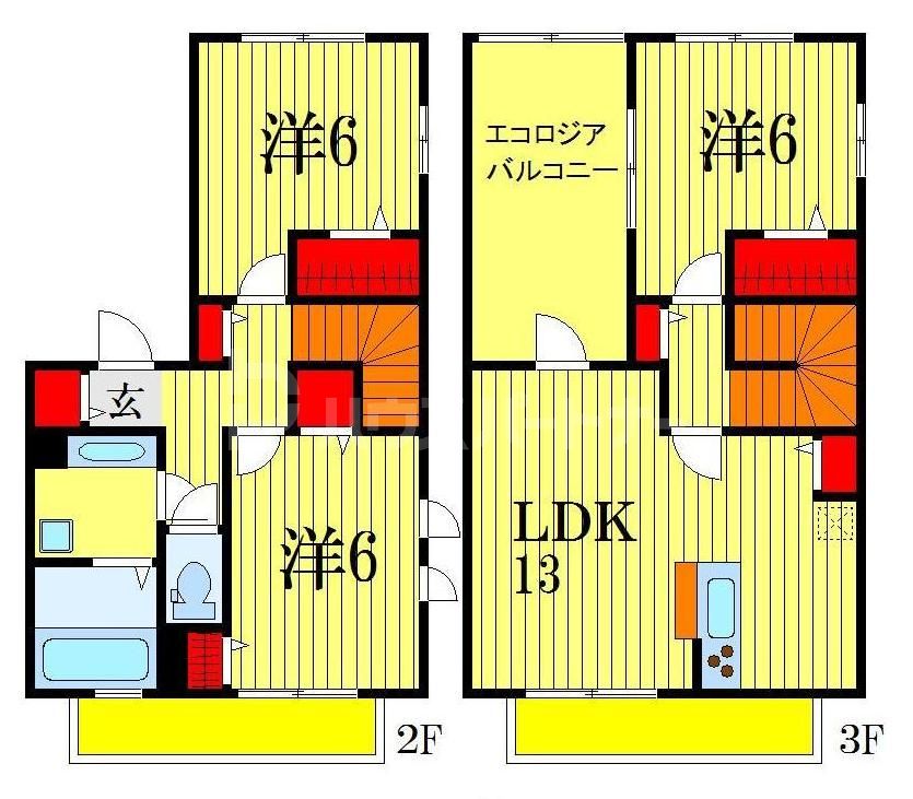 2階の間取り図