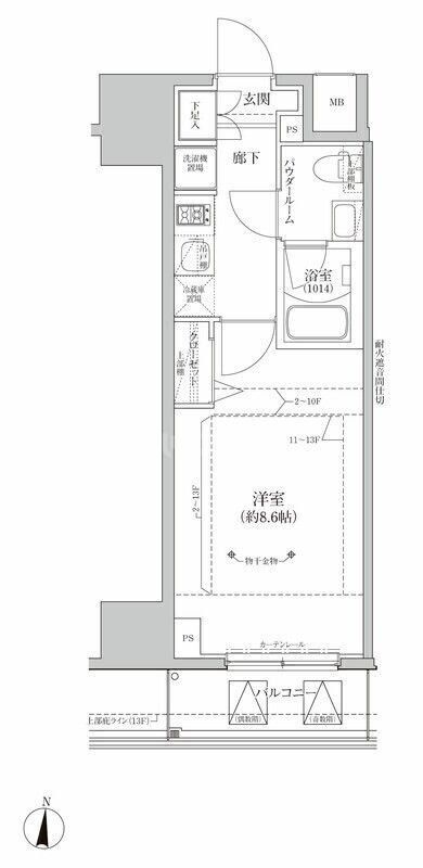 8階の間取り図