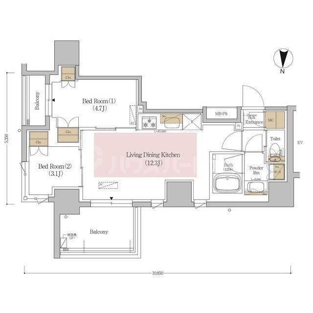 6階の間取り図