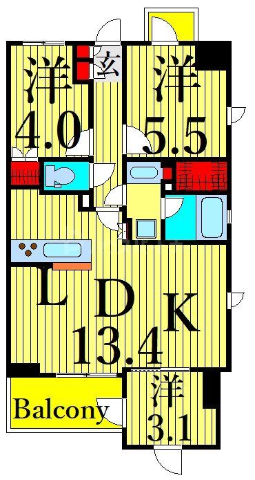 4階の間取り図