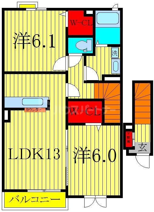 2階の間取り図