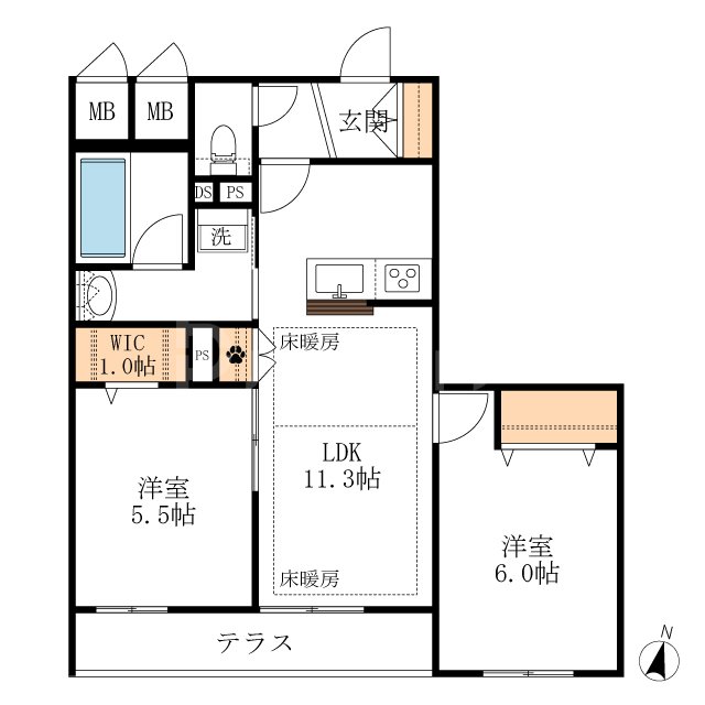 1階の間取り図
