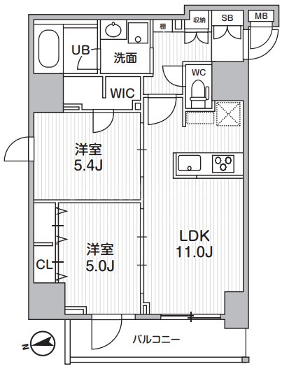 2階の間取り図
