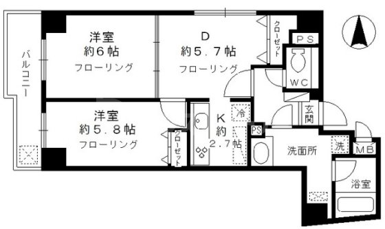 2階の間取り図