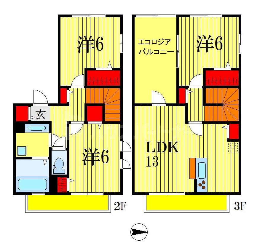 2階の間取り図