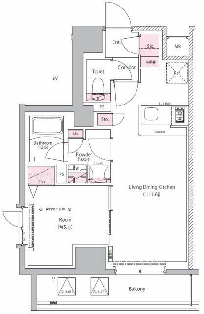 5階の間取り図