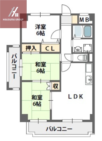 2階の間取り図