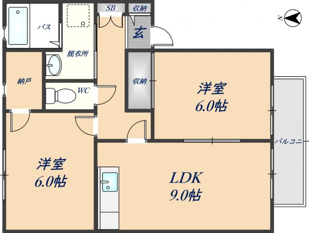 2階の間取り図