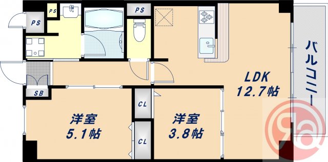 2階の間取り図