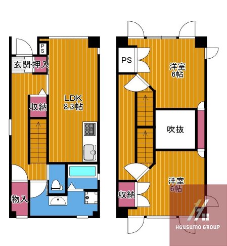 2階の間取り図