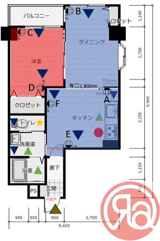 6階の間取り図