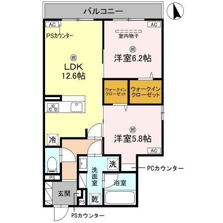2階の間取り図