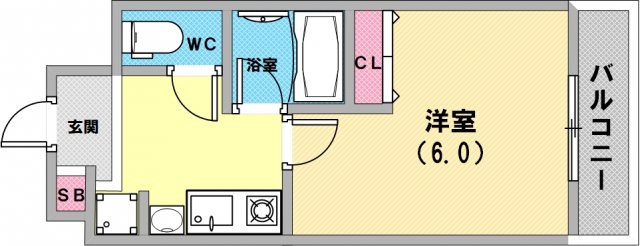 単身さん向けの間取りですね。