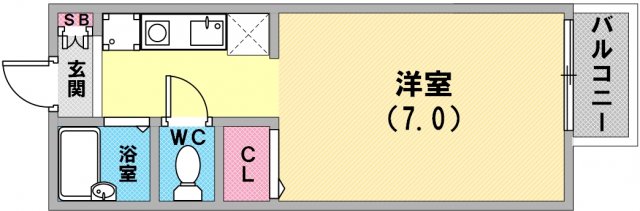 単身さん向けの間取りですね。