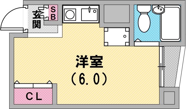単身さん向けの間取りですね。