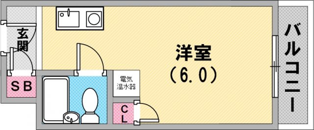 ユニットバスワンルーム物件です