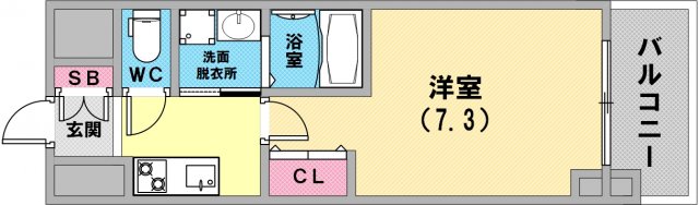 単身さん向けの間取りですね。