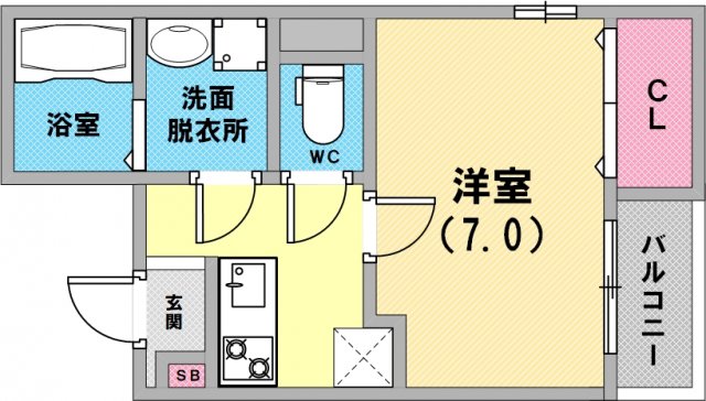 3点セパレートの1K物件でございます。