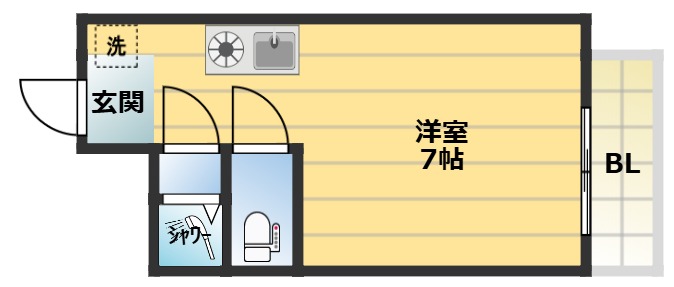単身さん向けの間取りですね。